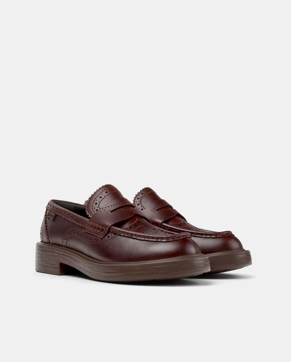 Mocasines de piel de mujer dean twins - Camper - Marrón oscuro Marrón oscuro-5
