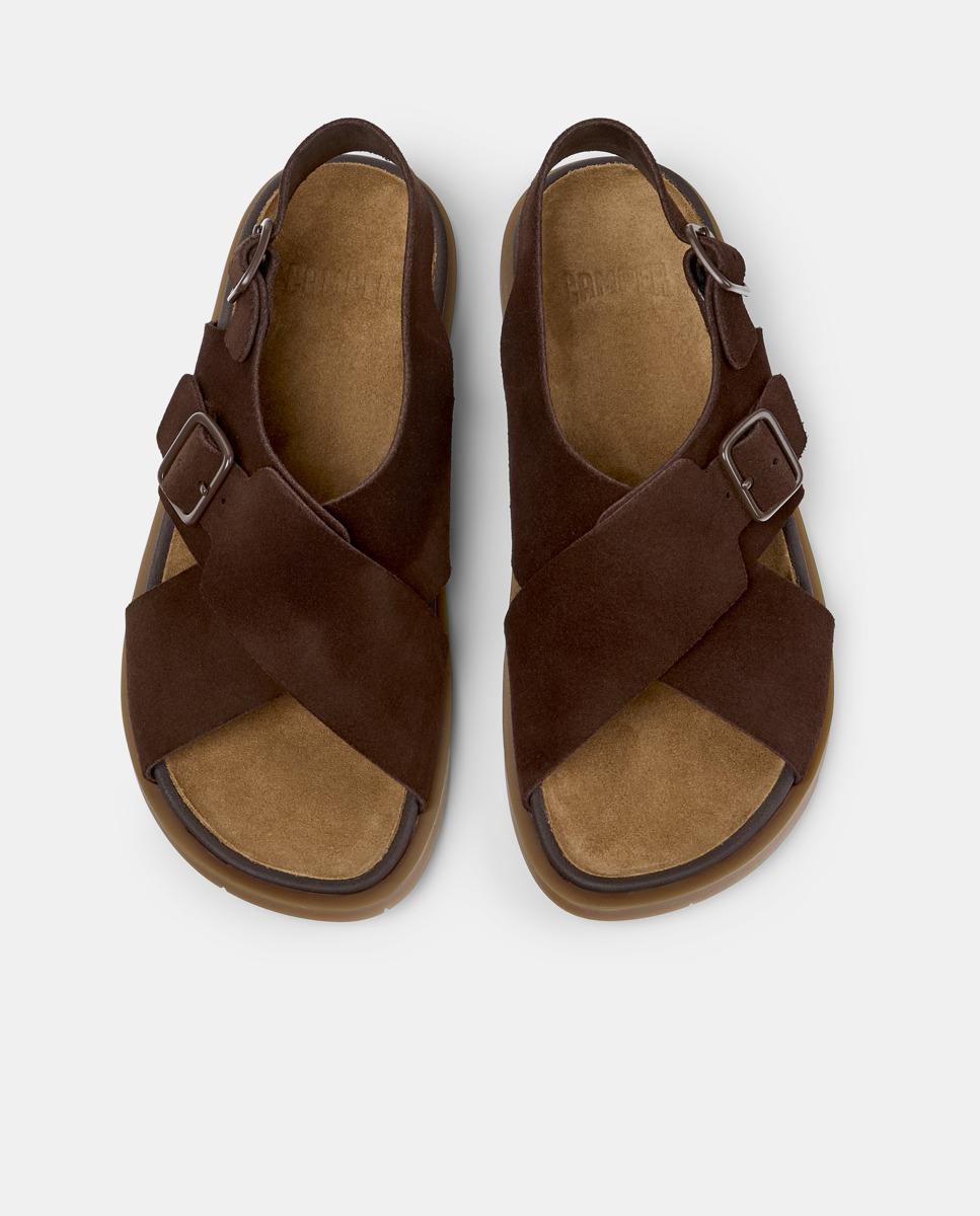 Sandalias de mujer Lluc Sandal de piel - Camper - Marrón oscuro Marrón oscuro-3