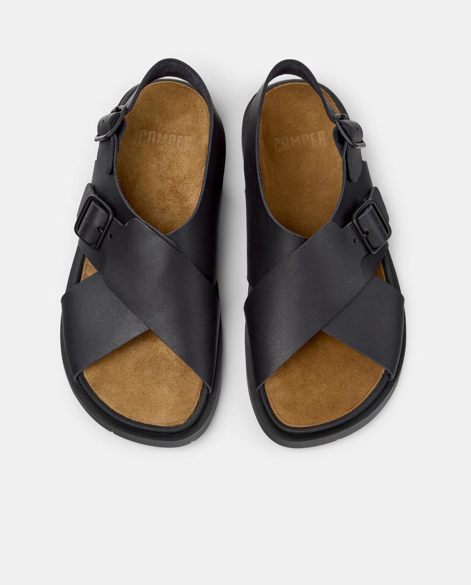 Sandalias de mujer Lluc Sandal de piel - Camper - Negro Negro-3