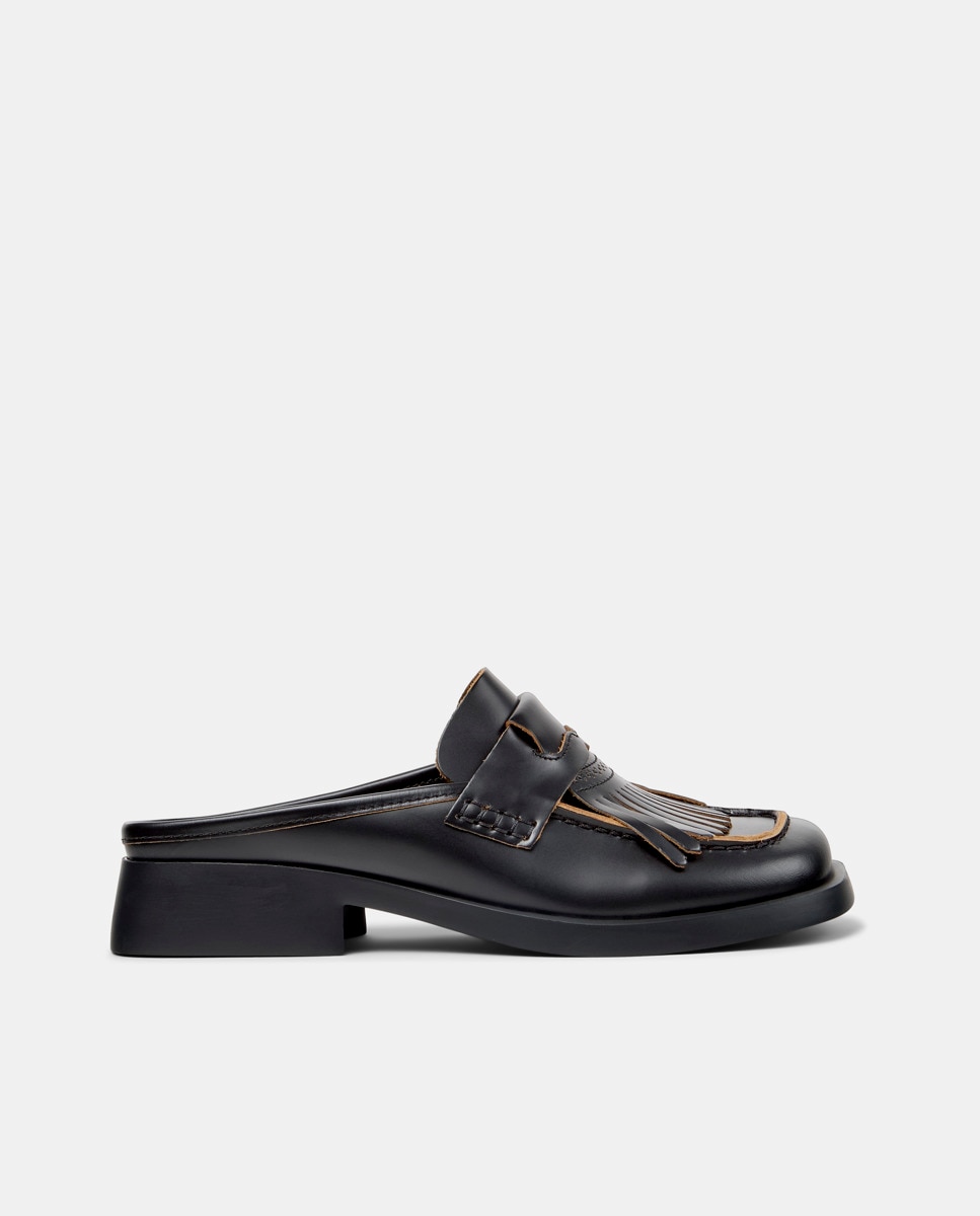 Mules de mujer de piel donna twins - Camper - Negro Negro-1