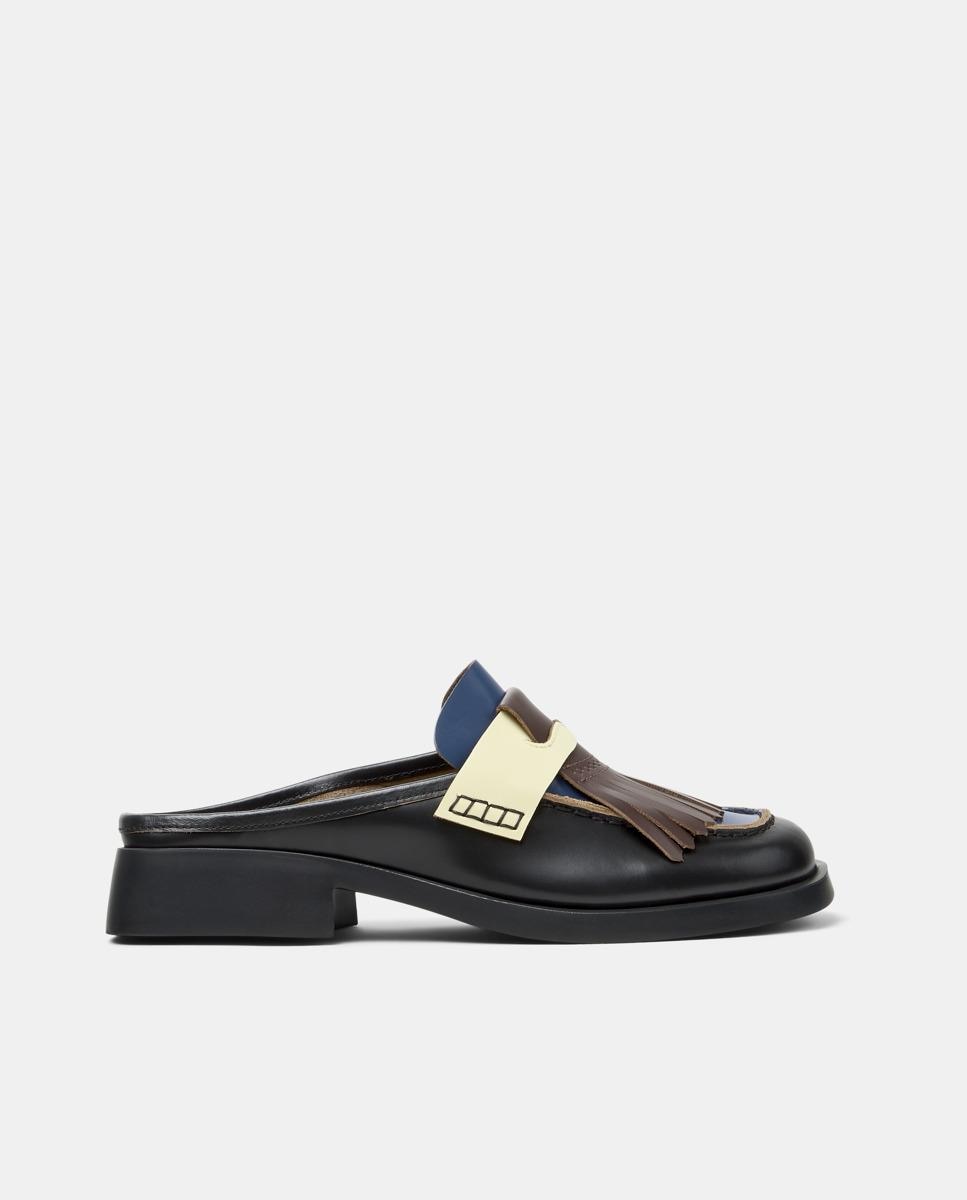 Camper - Mules planos de mujer Donna Twins de piel.