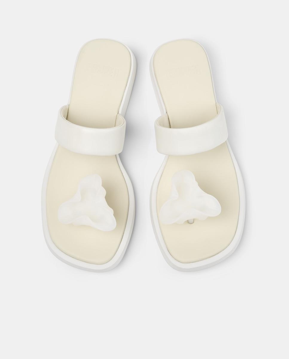 Sandalias de tacón de mujer de piel dana - Camper - Blanco Blanco-3