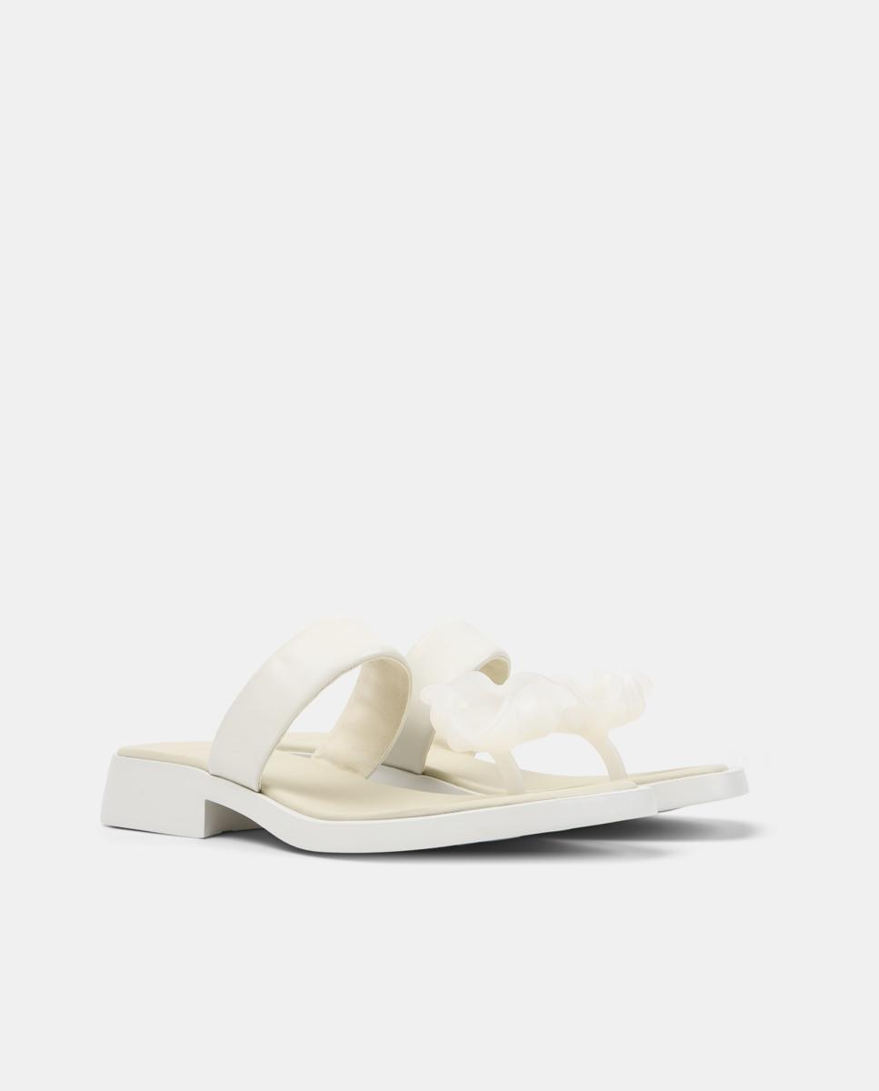 Sandalias de tacón de mujer de piel dana - Camper - Blanco Blanco-5