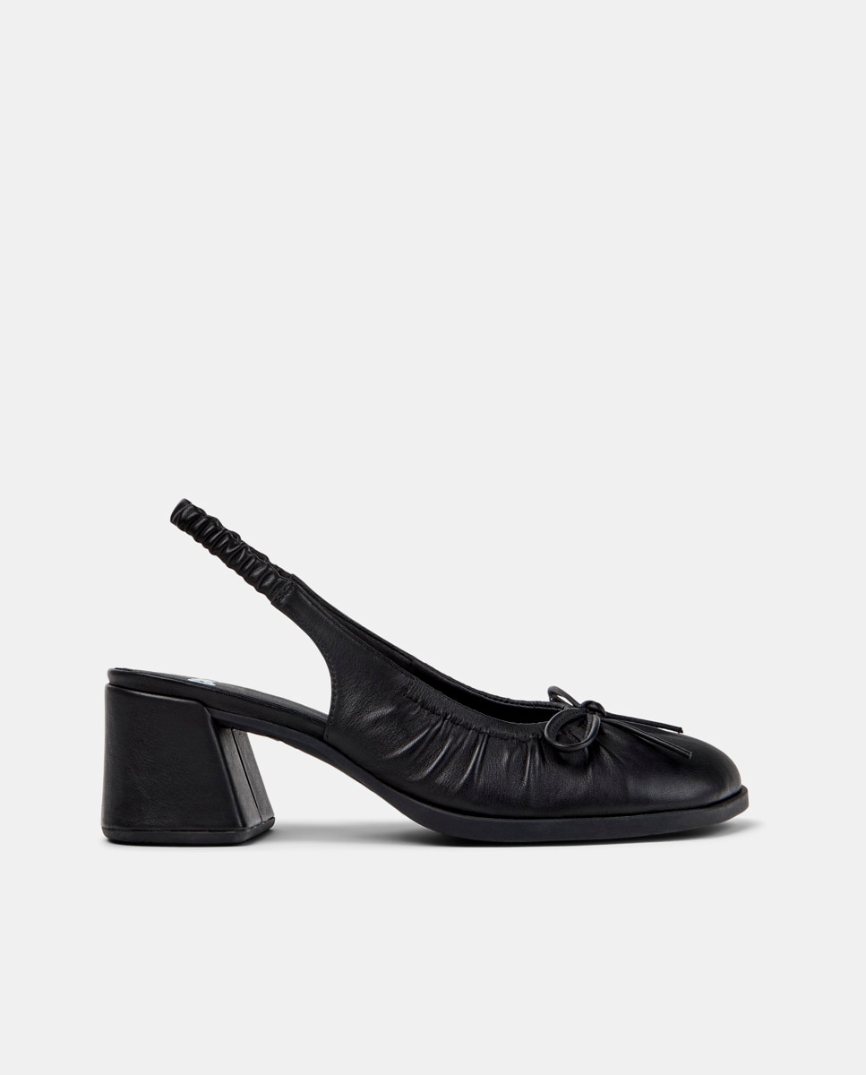Mocasines con tacón de mujer de piel kora - Camper - Negro Negro-1