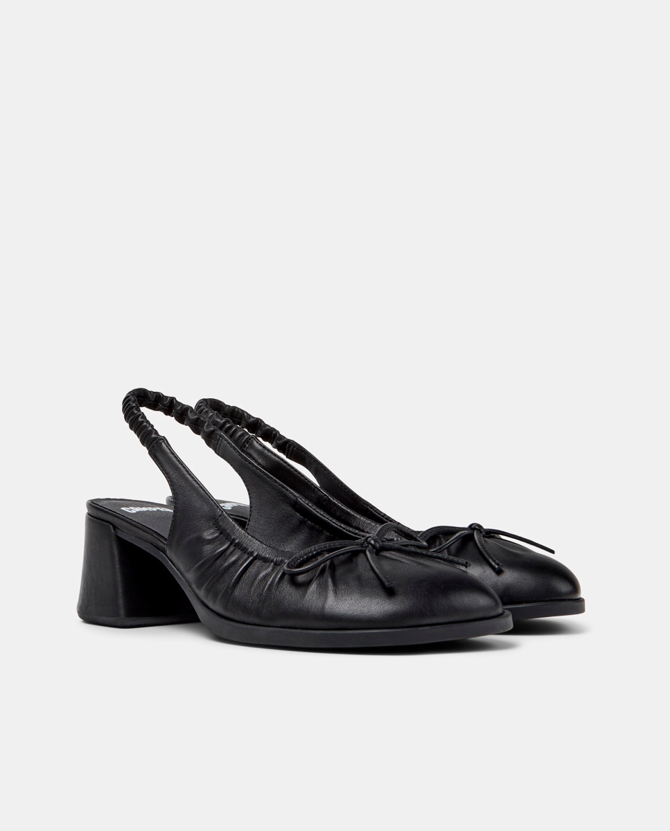 Mocasines con tacón de mujer de piel kora - Camper - Negro Negro-3