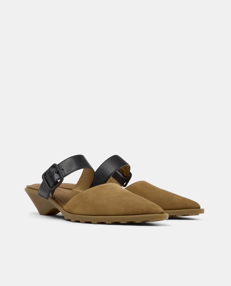 Mules de mujer de piel anita - Camper - Camel Camel-5