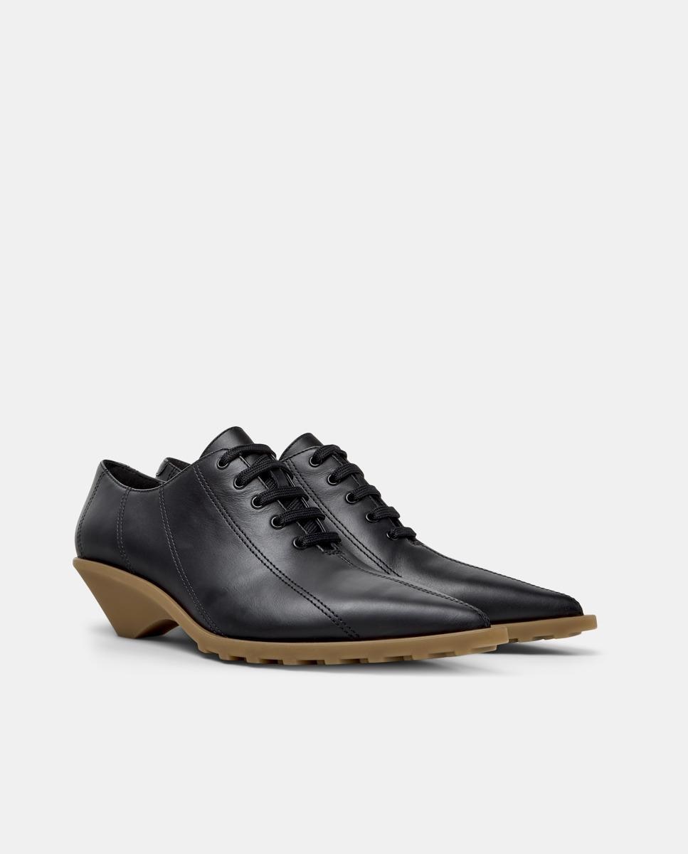 Zapatos de cordones de mujer Anita de piel - Camper - Negro Negro-4