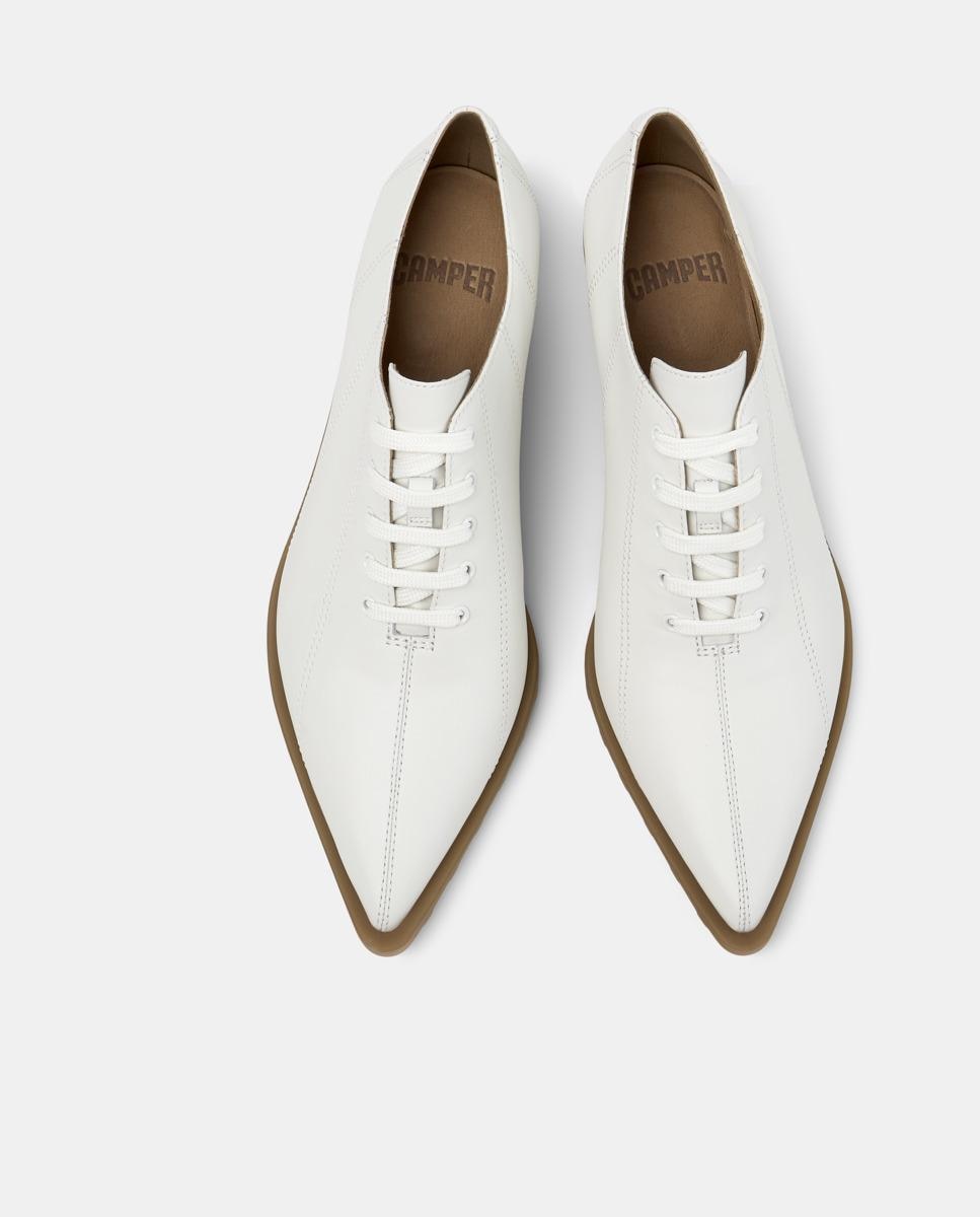 Zapatos de cordones de mujer Anita de piel - Camper - Blanco Blanco-3