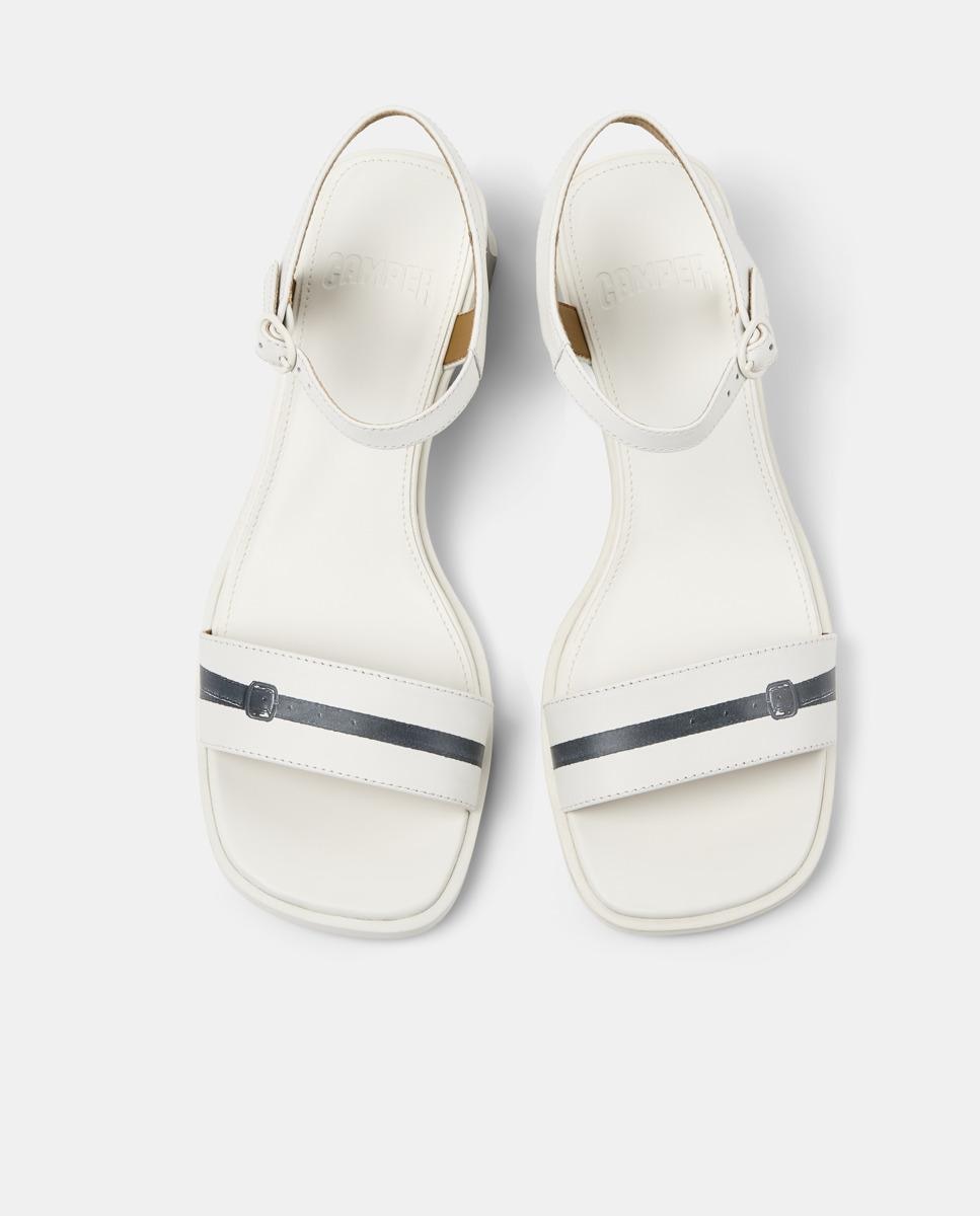 Sandalias de tacón de mujer Kora Sandal de piel - Camper - Blanco Blanco-3