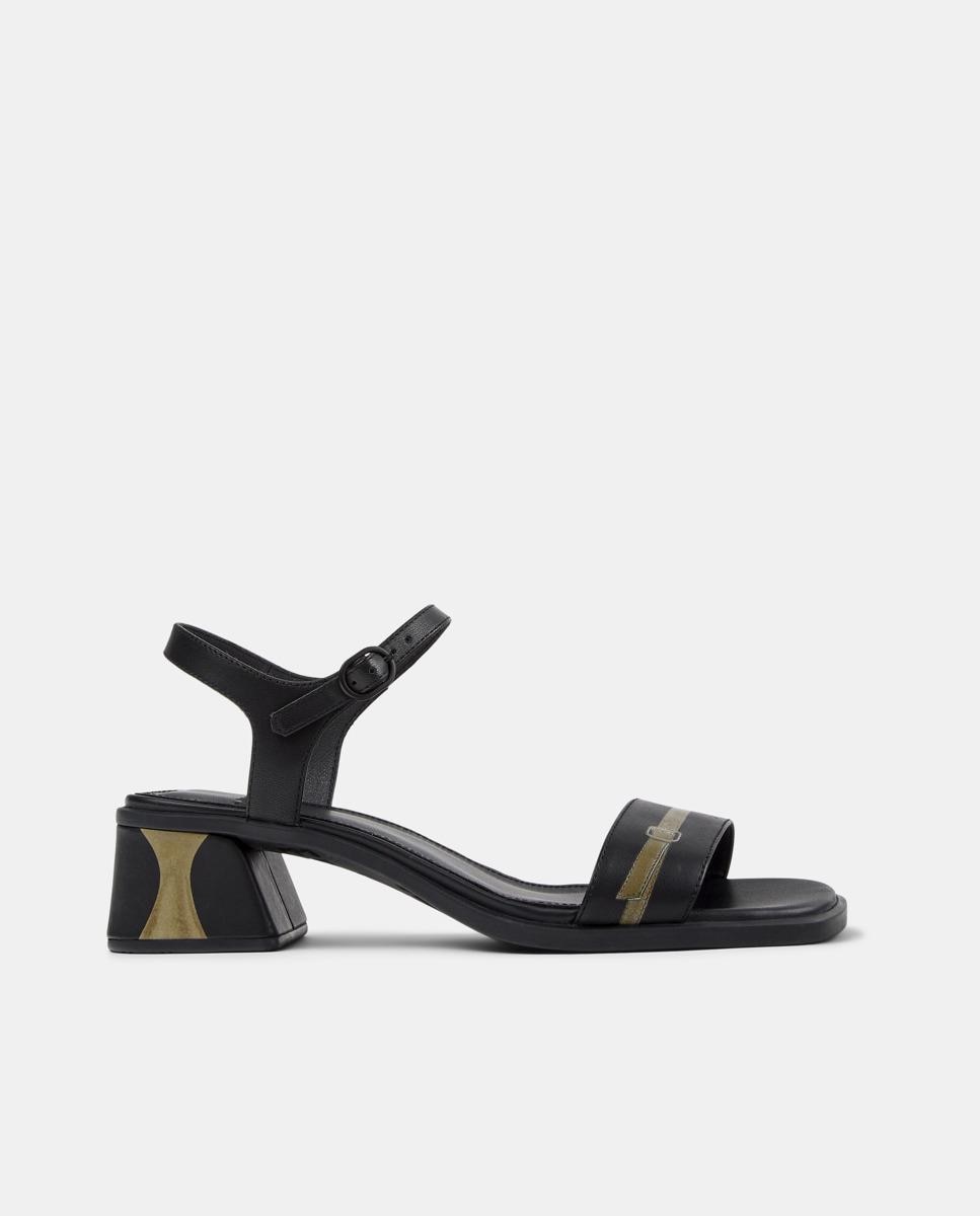 Sandalias de tacón de mujer Kora Sandal de piel - Camper - Negro Negro-1