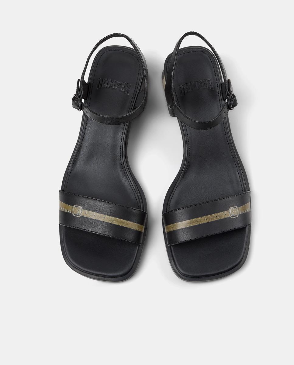 Sandalias de tacón de mujer Kora Sandal de piel - Camper - Negro Negro-2