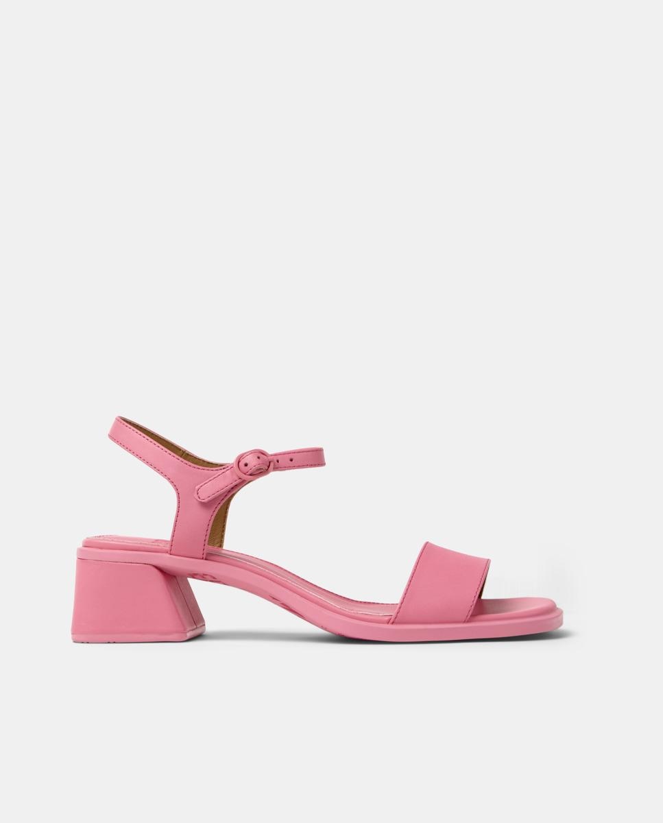 Sandalias de tacón de mujer Kora Sandal de piel - Camper - Rosa chicle Rosa chicle-1