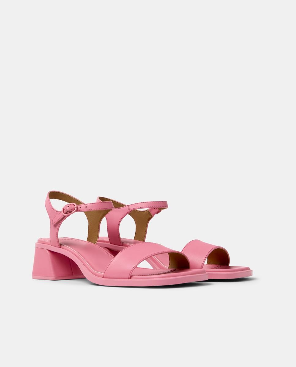 Sandalias de tacón de mujer Kora Sandal de piel - Camper - Rosa chicle Rosa chicle-3