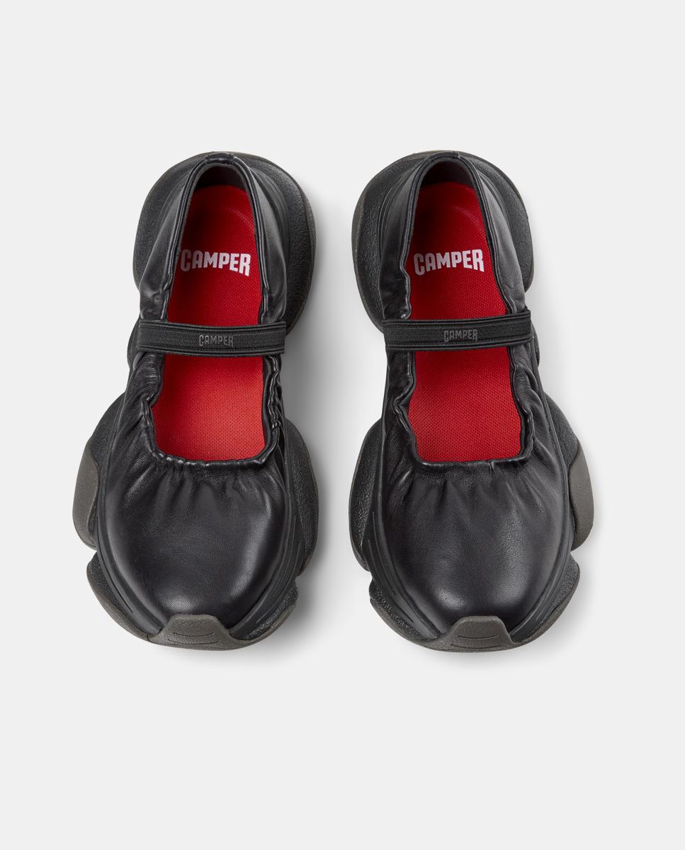 Bailarinas planas de piel de mujer Karst 2 - Camper - Negro Negro-3