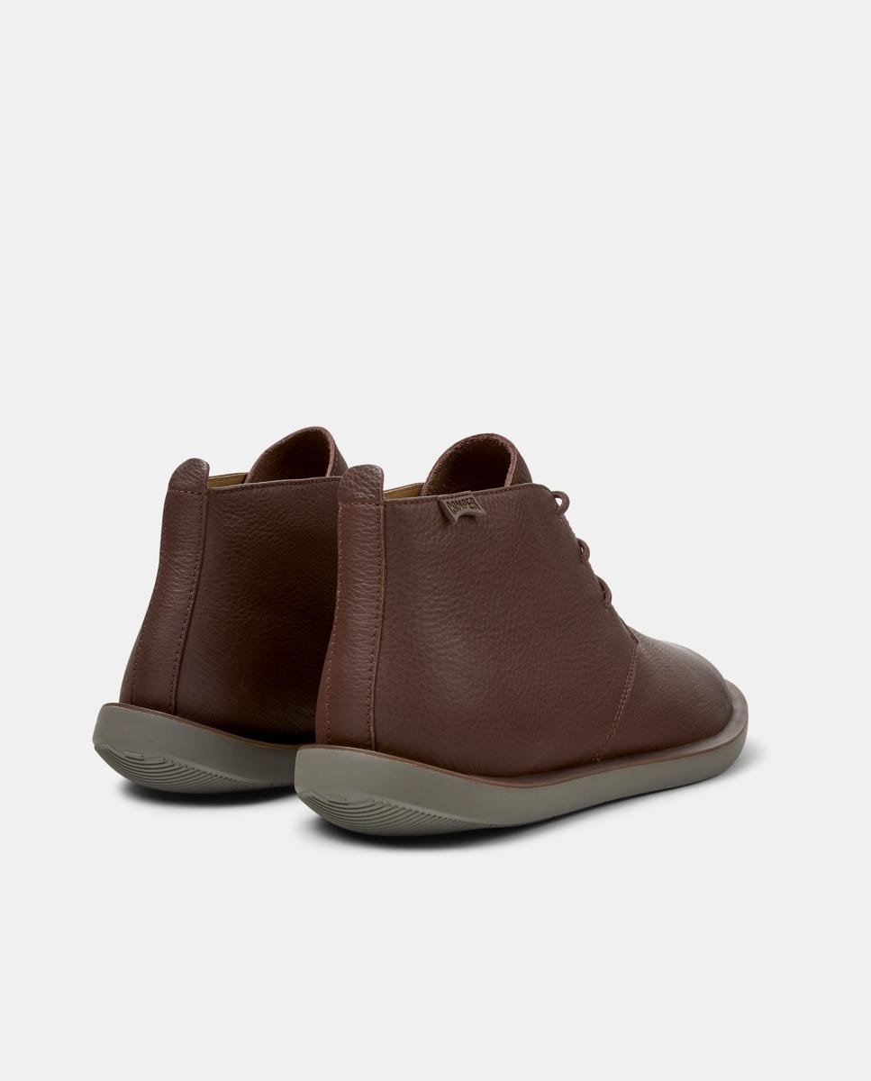 Botines piel de hombre wagon con cordones - Camper - Marrón Marrón-2