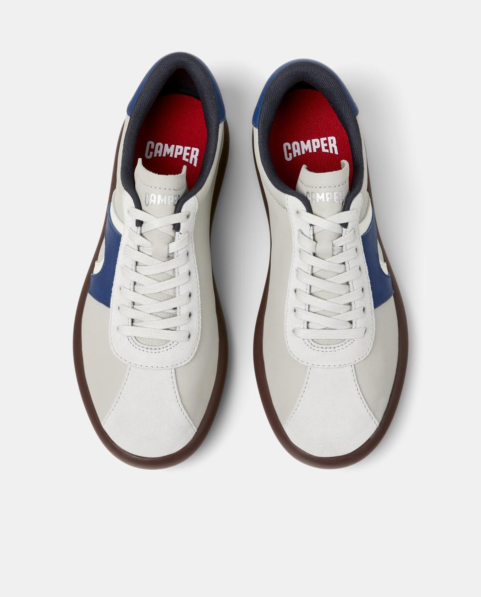 Zapatillas de mujer Pelotas Soller de piel - Camper - Gris claro Gris claro-3