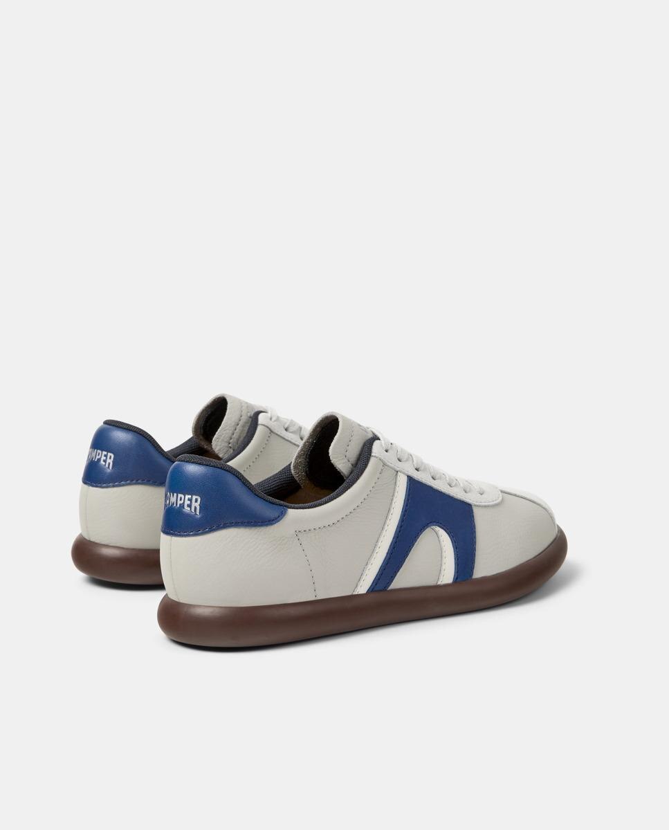 Zapatillas de mujer Pelotas Soller de piel - Camper - Gris claro Gris claro-2