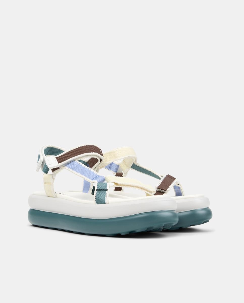 Sandalias de tacón de mujer pelotas flota up twins plataforma - Camper - Blanco / Verde anticuario Blanco / Verde anticuario-5