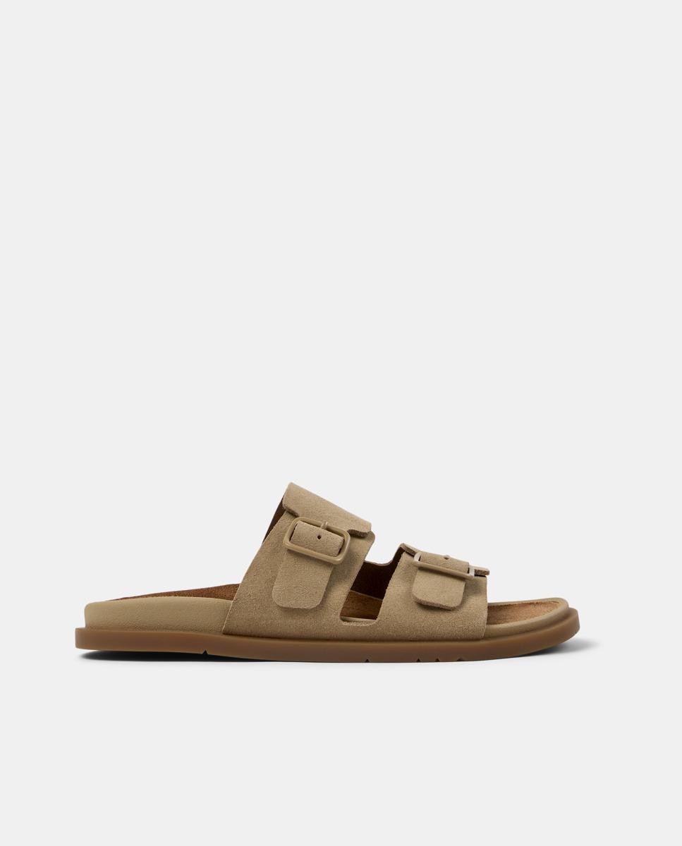 Sandalias planas de mujer de piel lluc sandal - Camper - Marrón claro Marrón claro-1