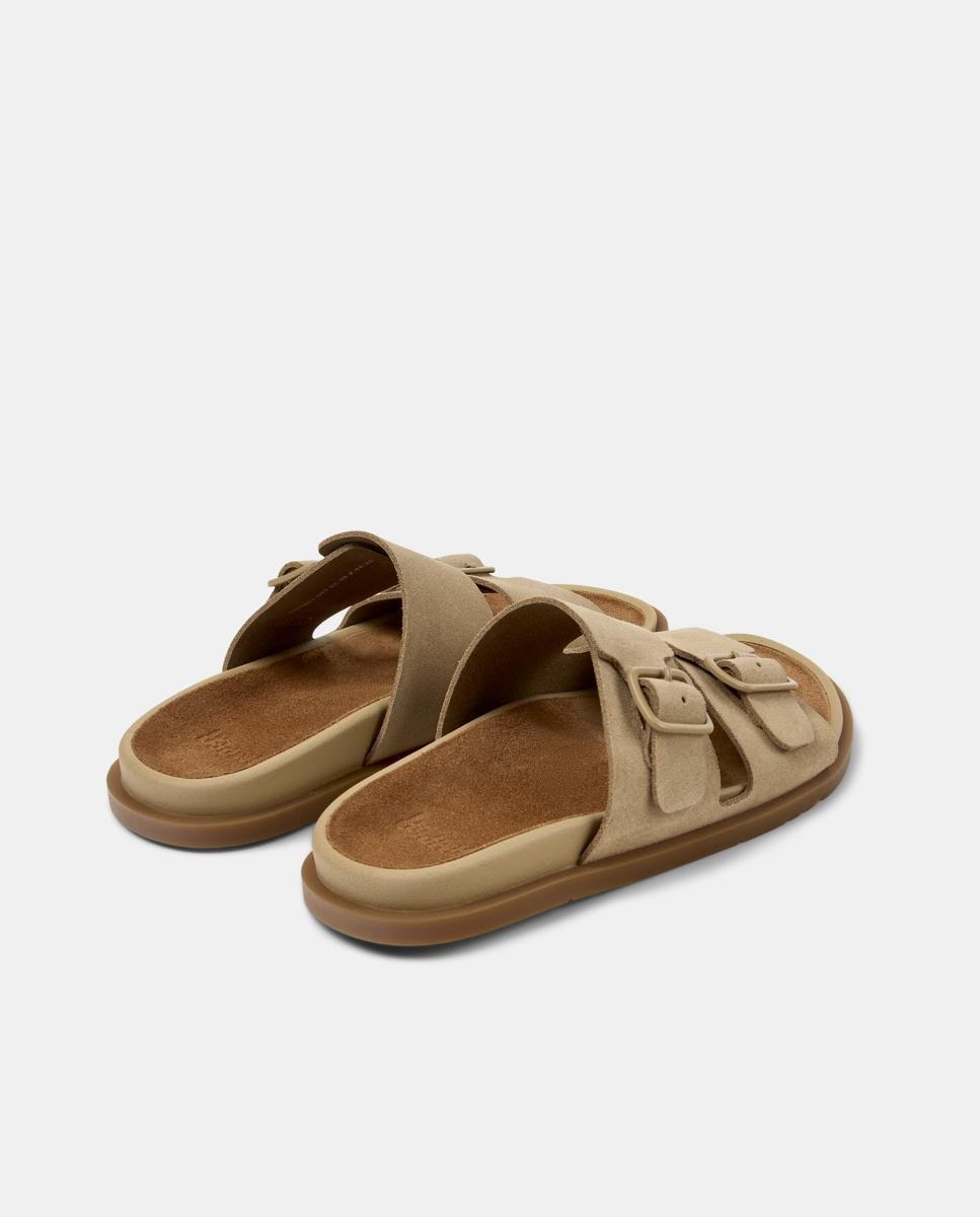 Sandalias planas de mujer de piel lluc sandal - Camper - Marrón claro Marrón claro-2