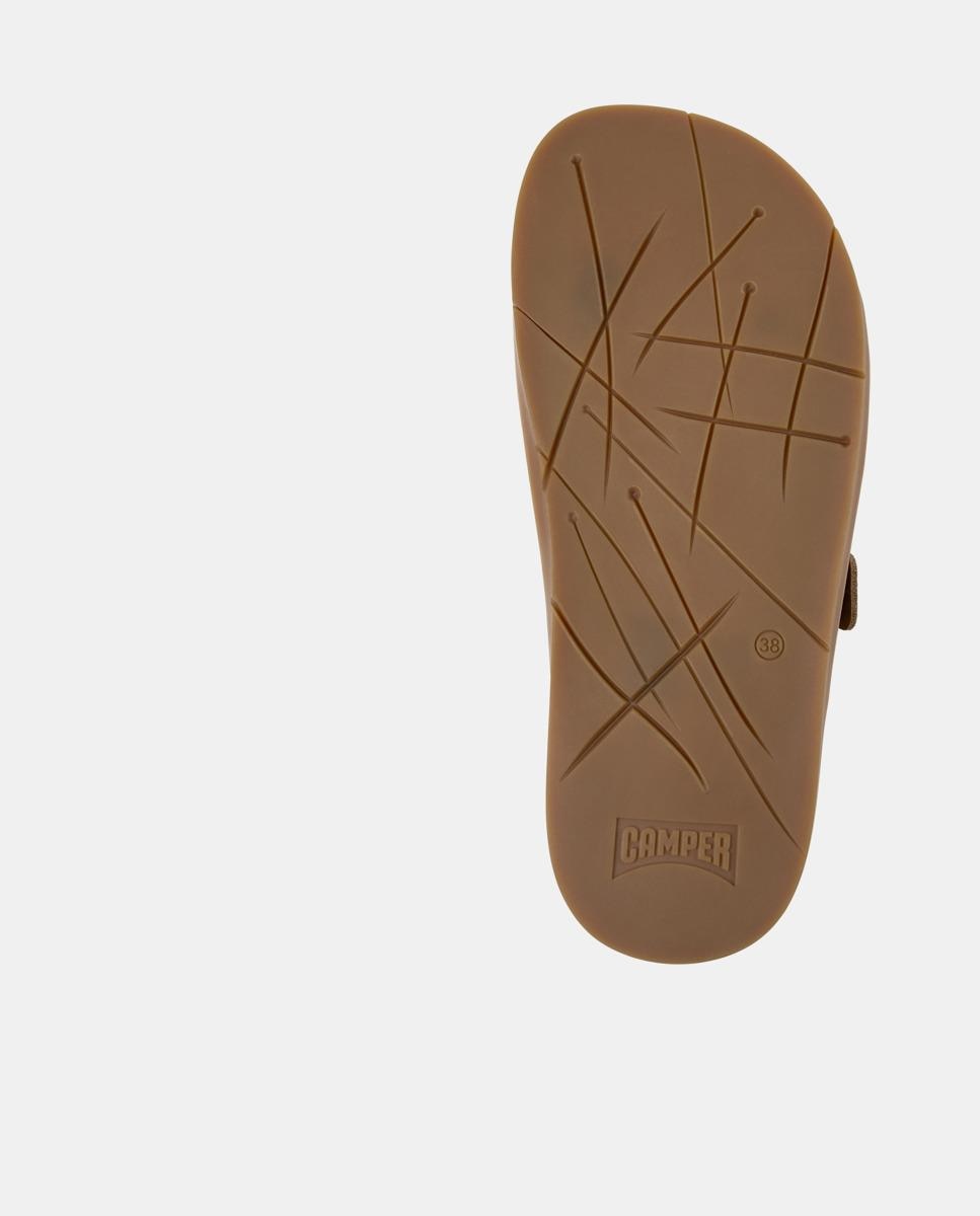 Sandalias planas de mujer de piel lluc sandal - Camper - Marrón claro Marrón claro-4
