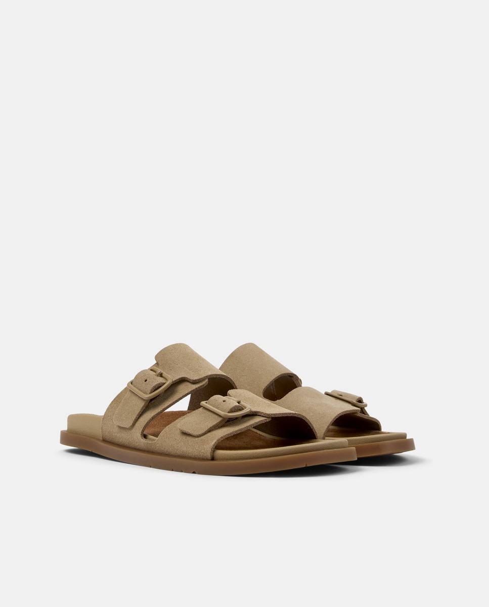 Sandalias planas de mujer de piel lluc sandal - Camper - Marrón claro Marrón claro-5
