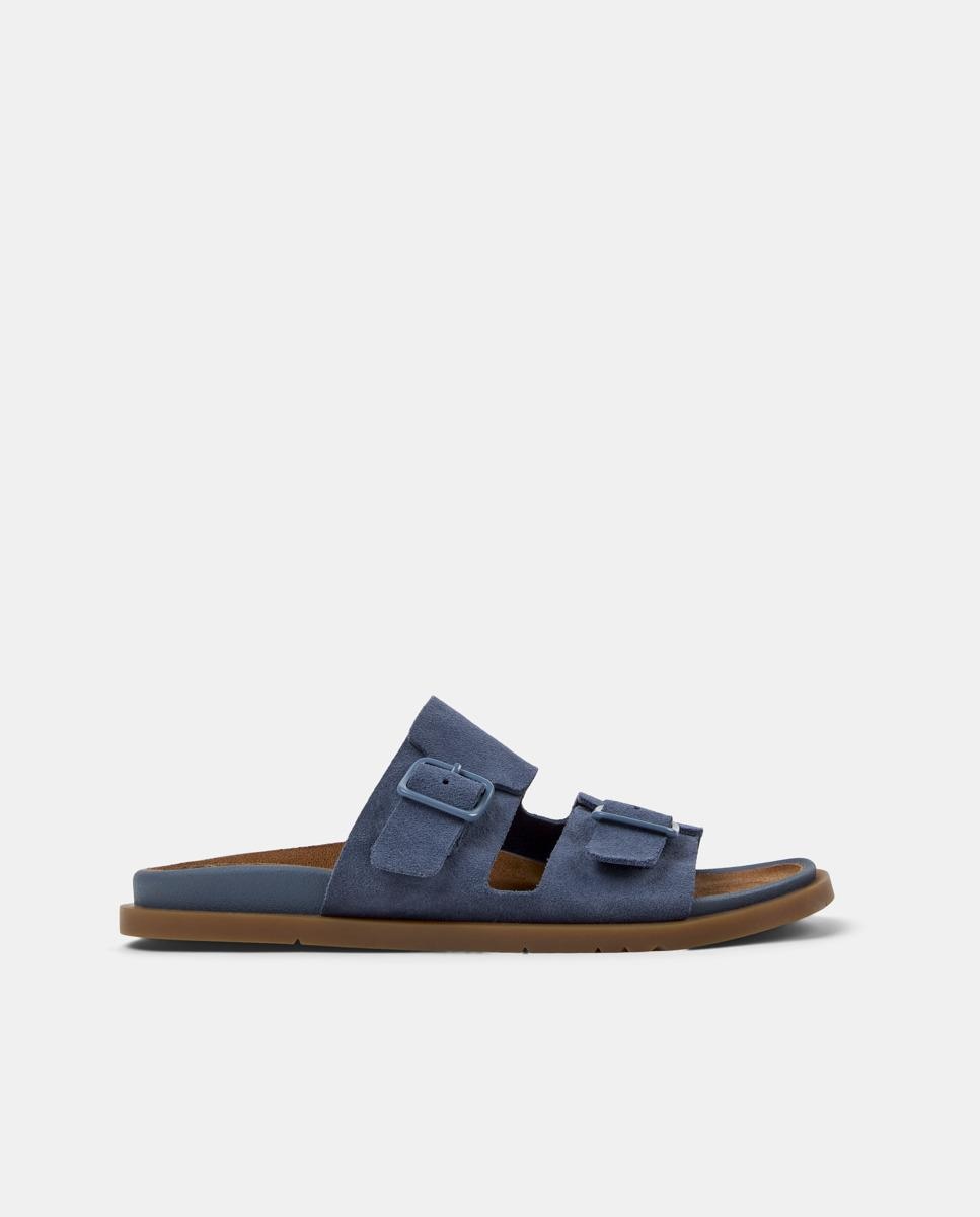 Sandalias planas de mujer de piel lluc sandal - Camper - Azul Azul-1