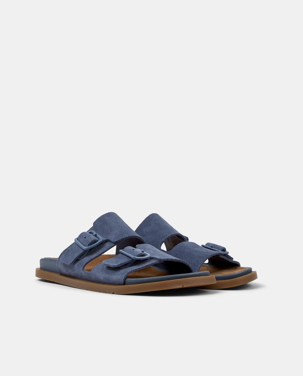 Sandalias planas de mujer de piel lluc sandal - Camper - Azul Azul-5