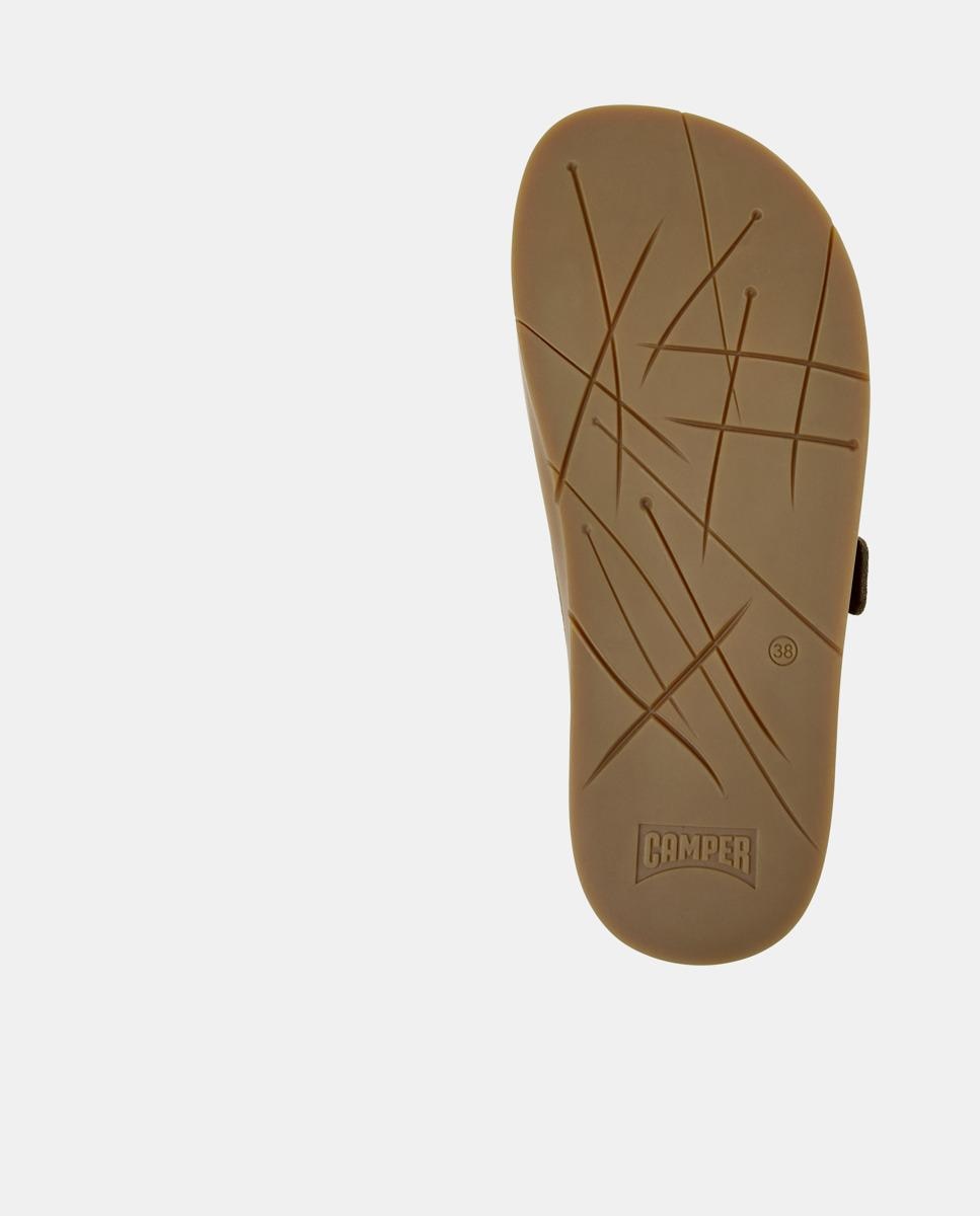 Sandalias planas de mujer de piel lluc sandal - Camper - Verde Oliva Verde Oliva-4
