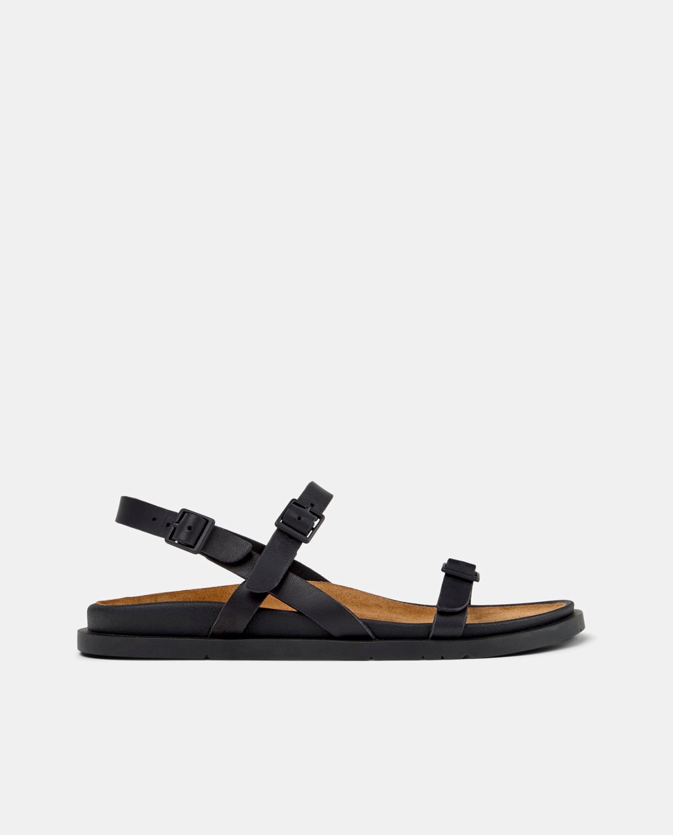 Sandalias de mujer Lluc Sandal de piel - Camper - Negro Negro-1