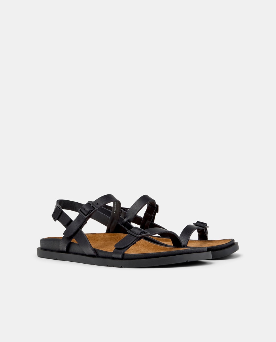 Sandalias de mujer Lluc Sandal de piel - Camper - Negro Negro-3