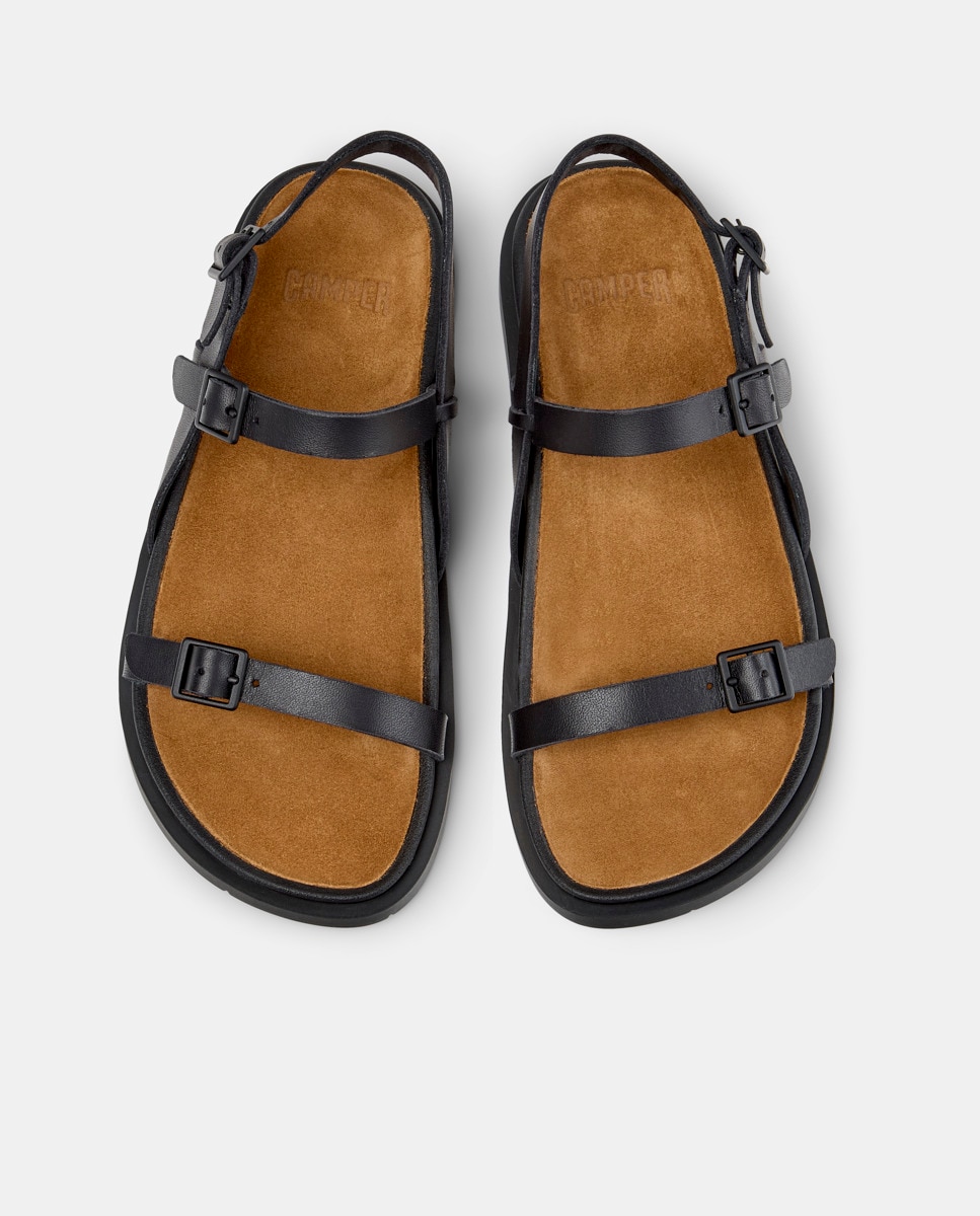 Sandalias de mujer Lluc Sandal de piel - Camper - Negro Negro-2