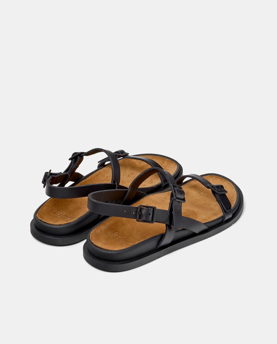 Sandalias de mujer Lluc Sandal de piel - Camper - Negro Negro-4