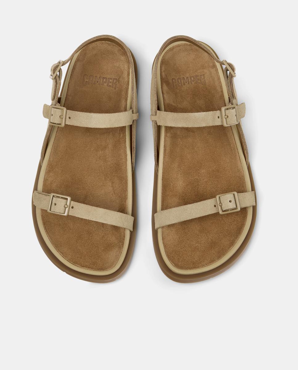 Sandalias de mujer Lluc Sandal de piel - Camper - Marrón claro Marrón claro-2