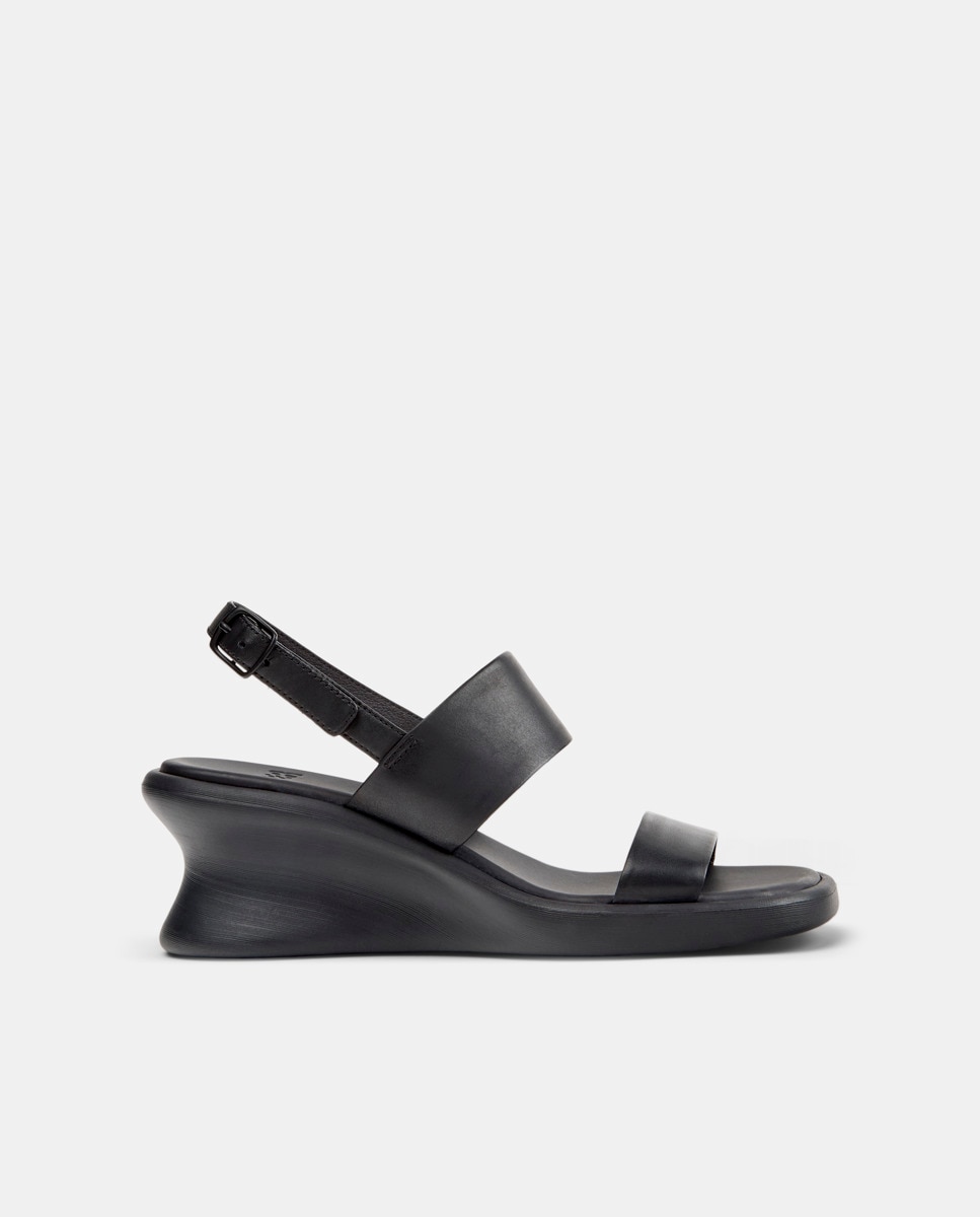 Sandalias de mujer Louise Sandal de piel con cuña - Camper - Negro Negro-1