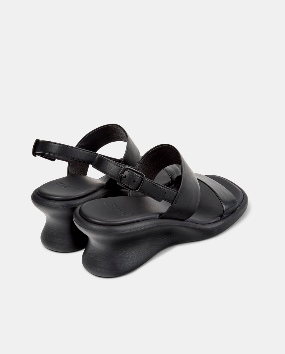 Sandalias de mujer Louise Sandal de piel con cuña - Camper - Negro Negro-4