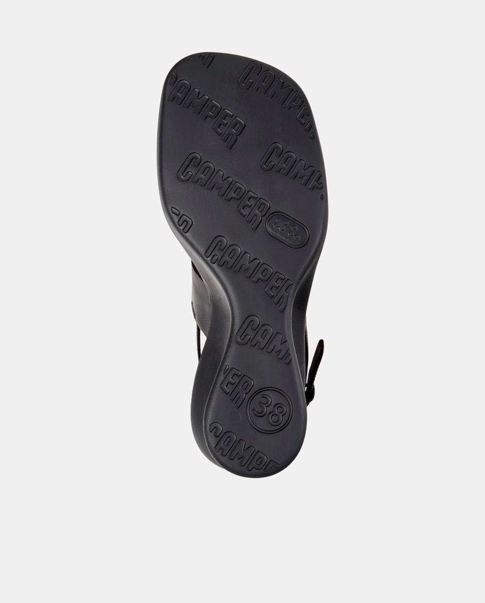 Sandalias de mujer Louise Sandal de piel con cuña - Camper - Negro Negro-5
