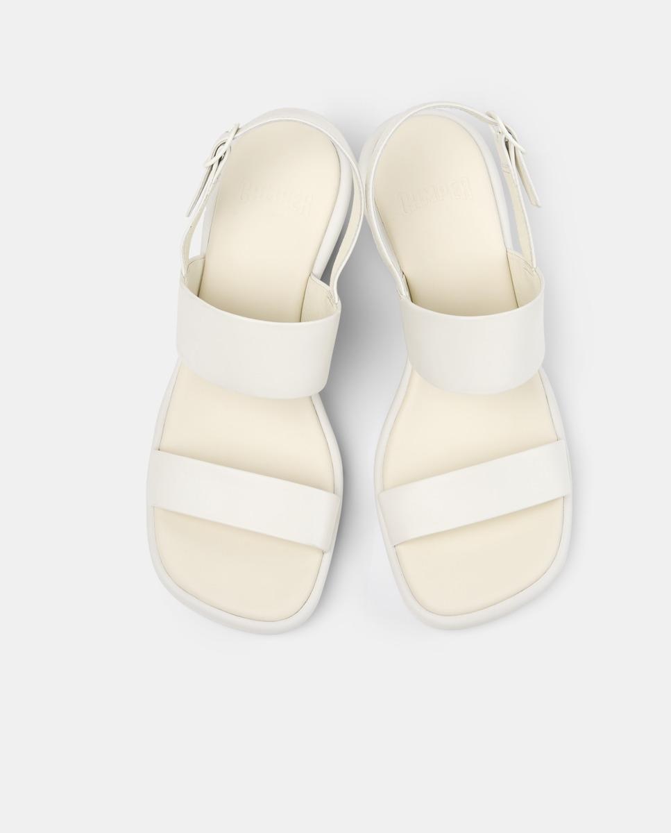Sandalias de cuña de mujer de piel louise sandal - Camper - Blanco Blanco-3
