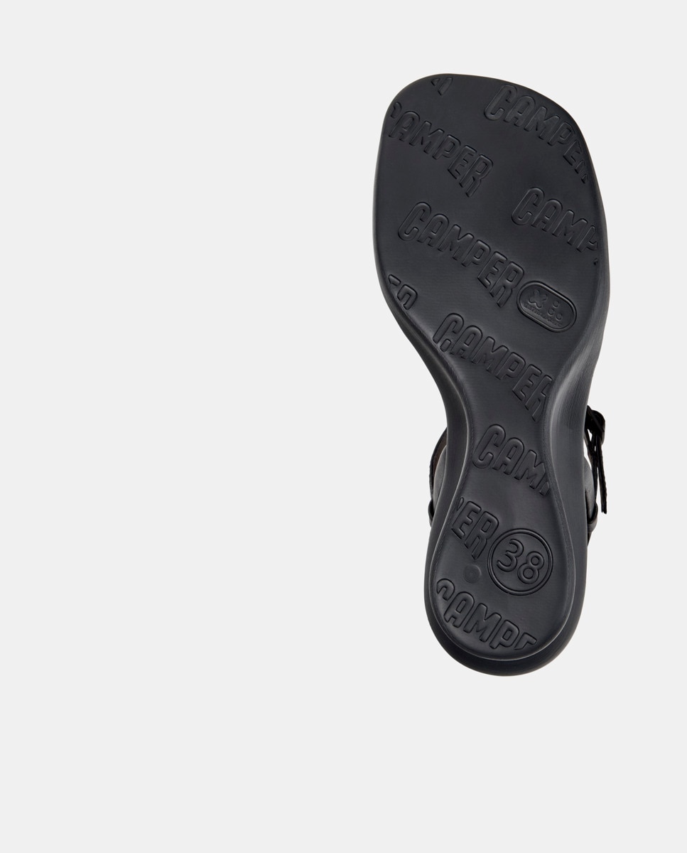 Sandalias de cuña de mujer de piel louise sandal - Camper - Negro Negro-5