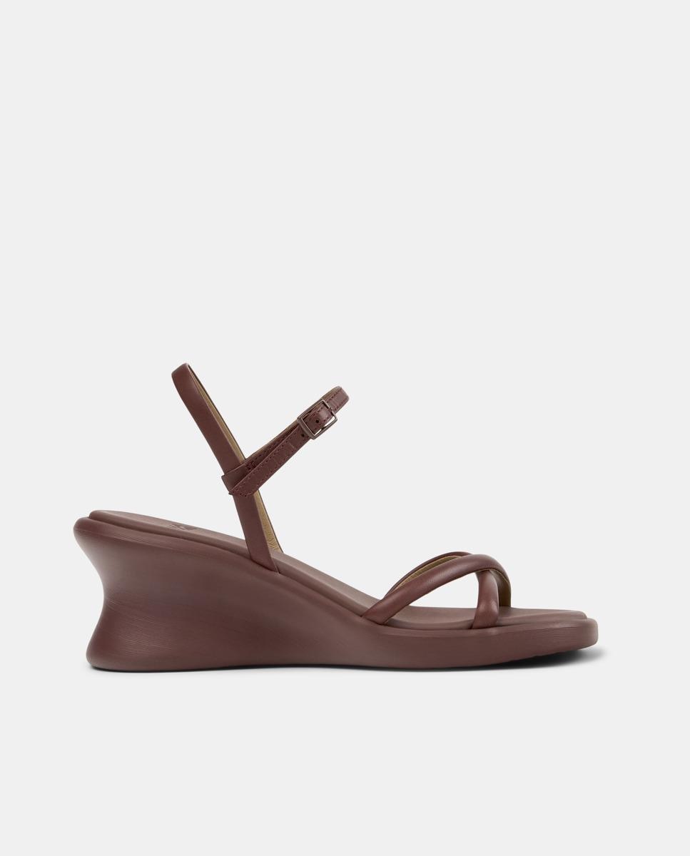 Sandalias de cuña de mujer de piel louise sandal - Camper - Burdeos Burdeos-1