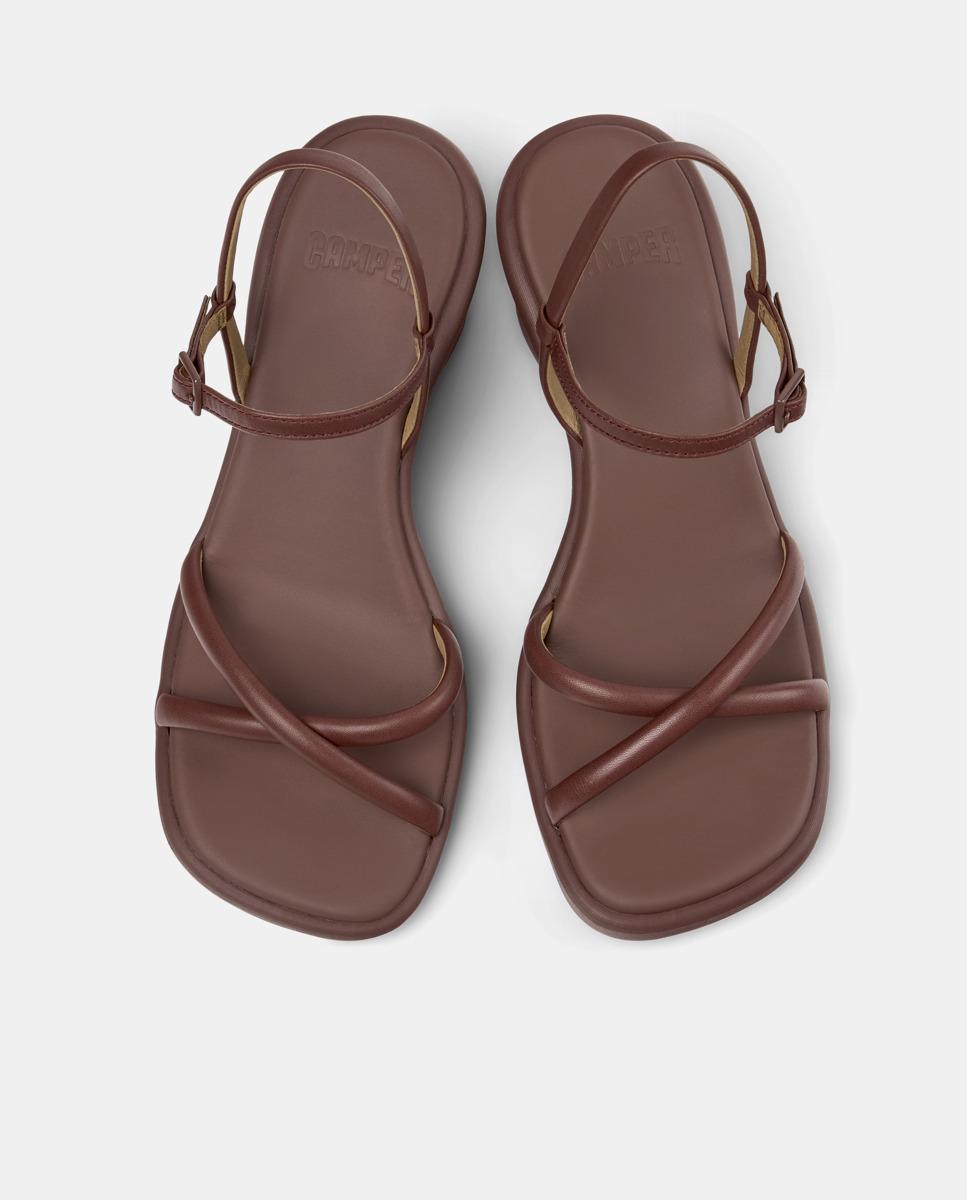 Sandalias de cuña de mujer de piel louise sandal - Camper - Burdeos Burdeos-3