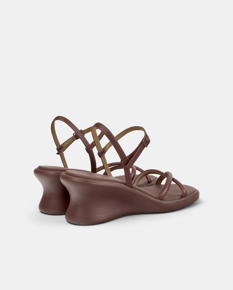 Sandalias de cuña de mujer de piel louise sandal - Camper - Burdeos Burdeos-2