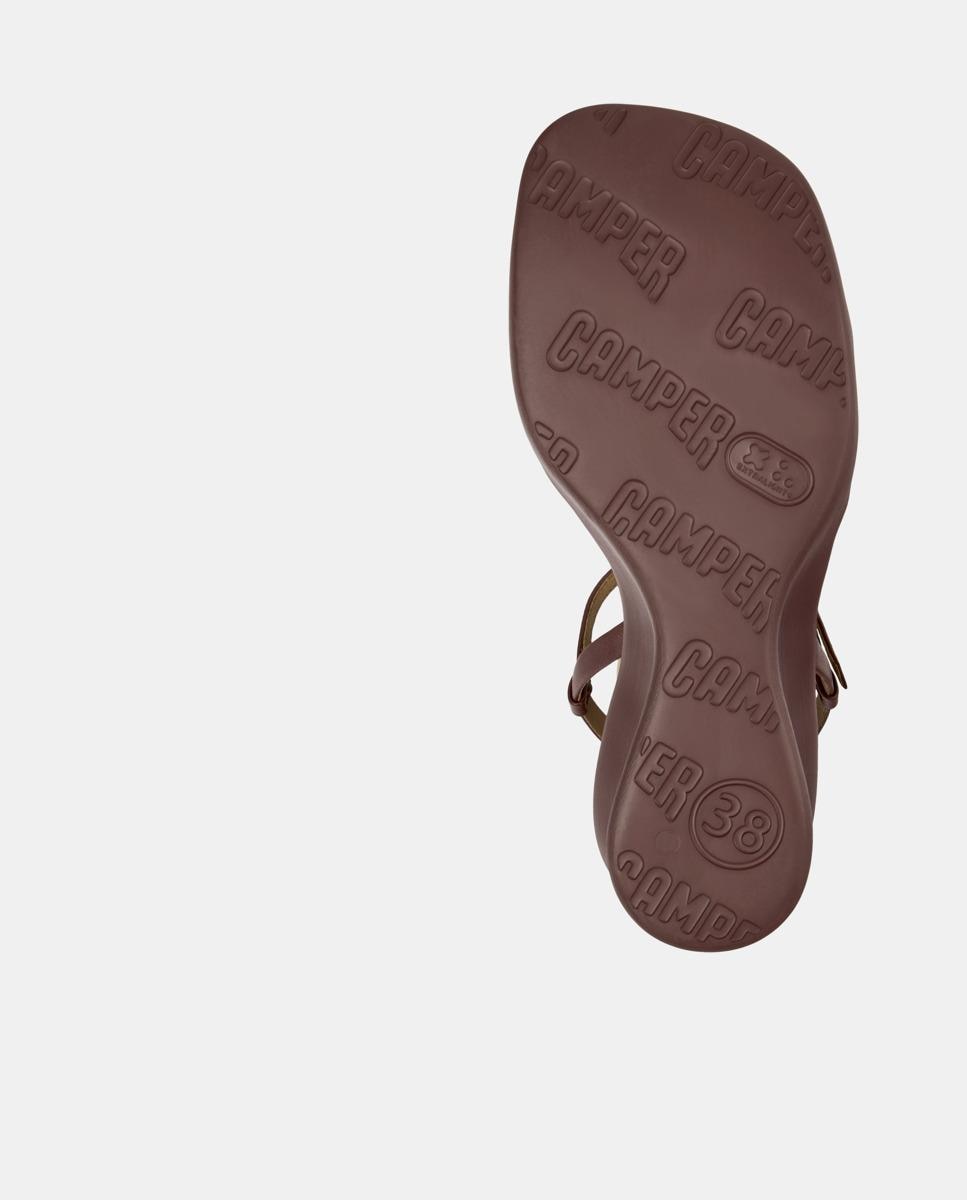 Sandalias de cuña de mujer de piel louise sandal - Camper - Burdeos Burdeos-4