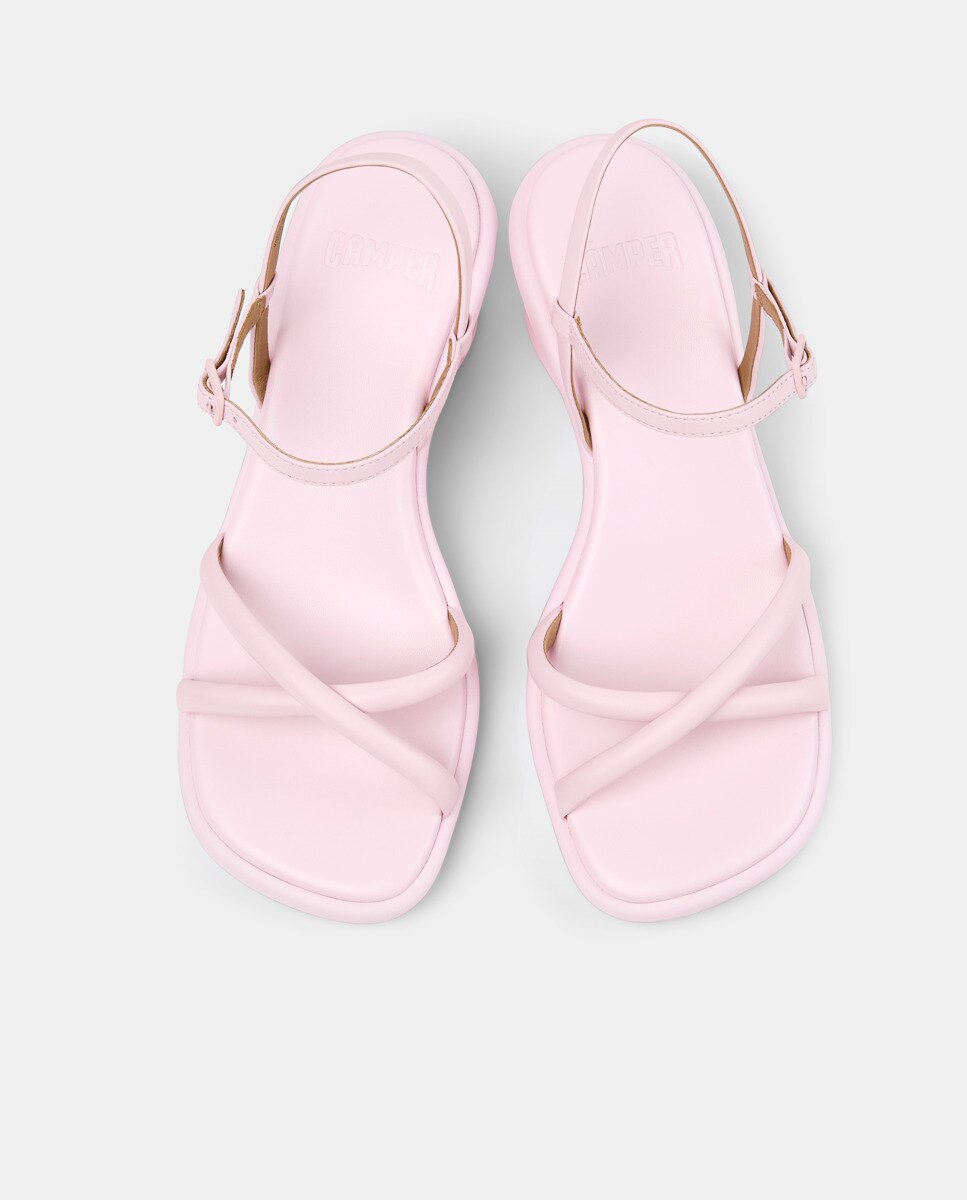 Sandalias de cuña de mujer de piel louise sandal - Camper - Rosa pastel Rosa pastel-2