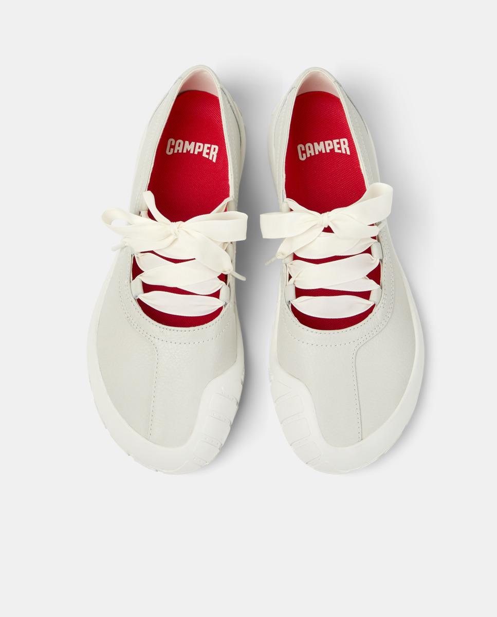 Bailarinas planas de mujer de piel peu path+ - Camper - Blanco Blanco-3