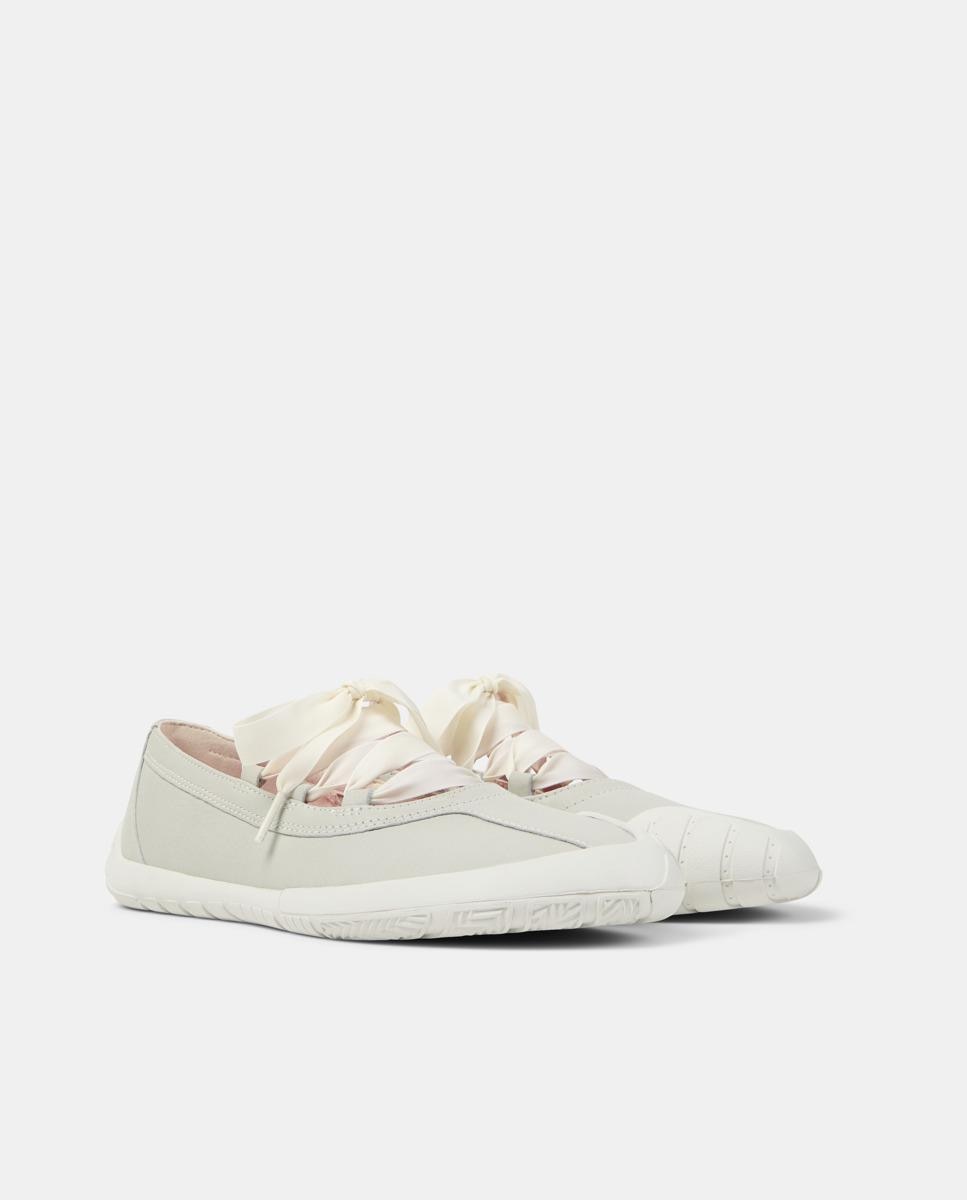 Bailarinas planas de mujer de piel peu path+ - Camper - Blanco Blanco-5