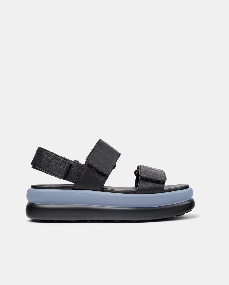 Sandalias de tacón de mujer de piel pelotas flota up - Camper - Negro / Azul Negro / Azul-1