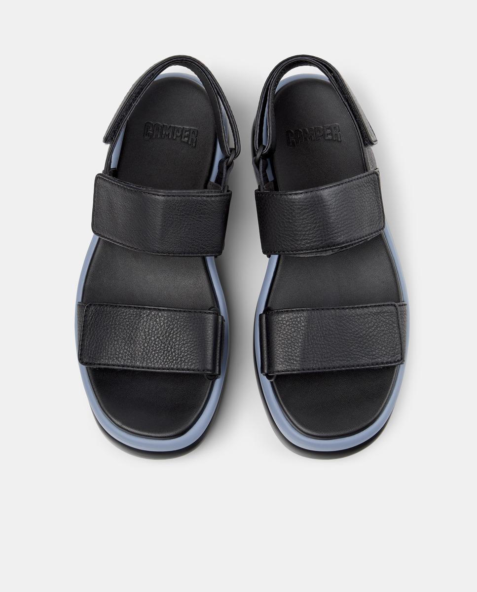 Sandalias de tacón de mujer de piel pelotas flota up - Camper - Negro / Azul Negro / Azul-3