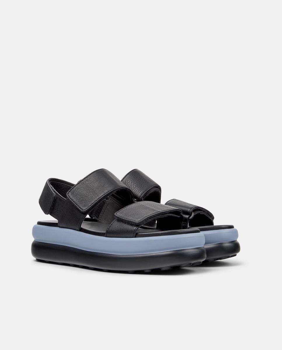 Sandalias de tacón de mujer de piel pelotas flota up - Camper - Negro / Azul Negro / Azul-5
