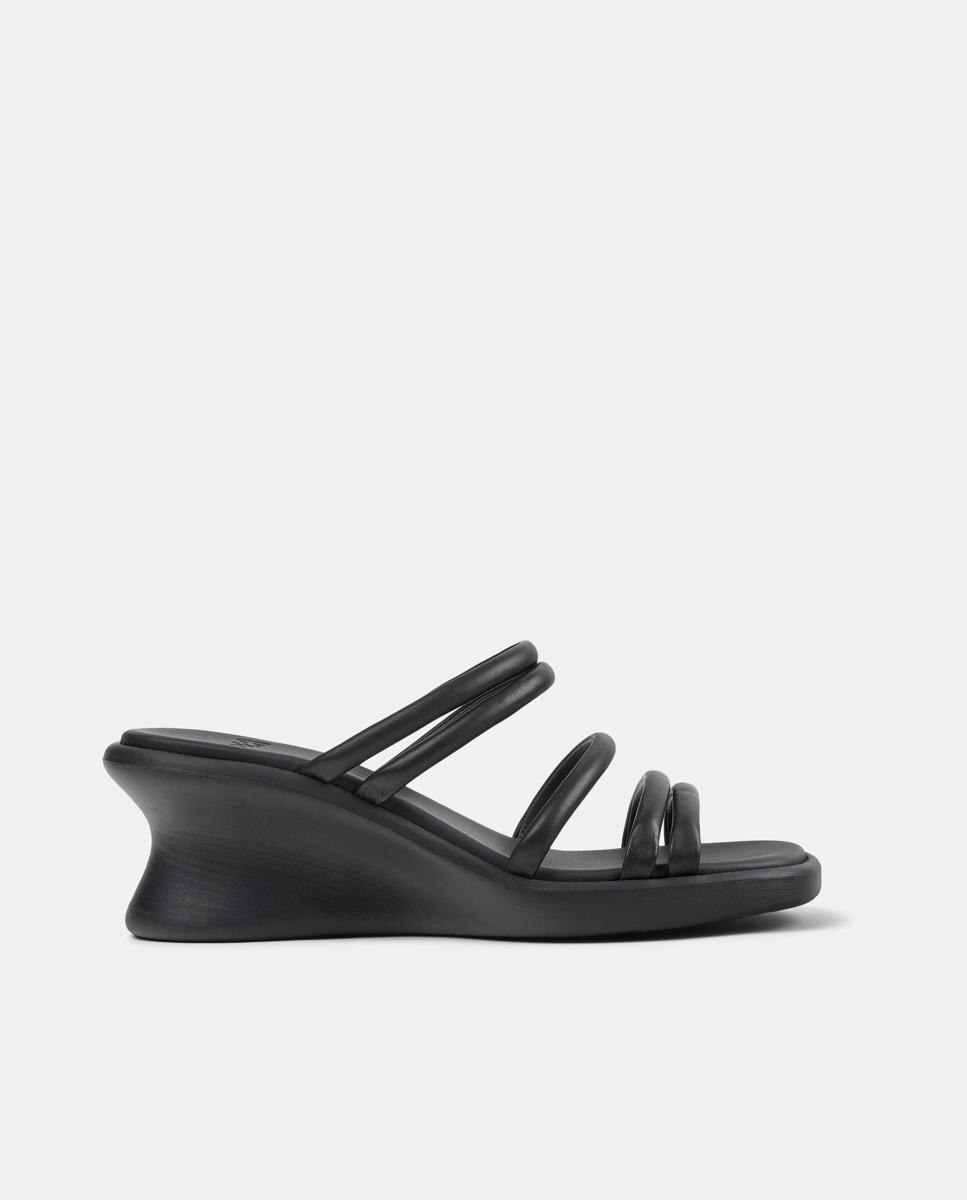 Sandalias de cuña de mujer de piel louise sandal - Camper - Negro Negro-1